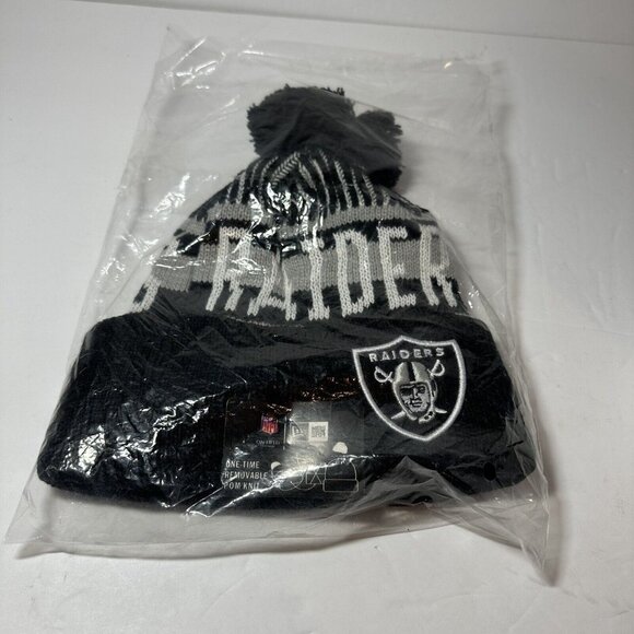 New Era NFL Las Vegas Raiders Winter Knit Fleece Lined Beanie Hat New - Picture 4 of 7
